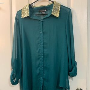 Teal blouse